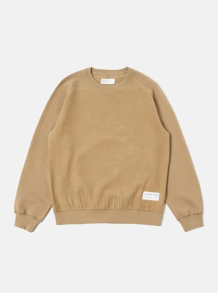 Sweatshirt In Sand Brush Back Sweat Men Universal Works Sweatshirts