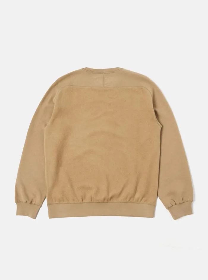 Sweatshirt In Sand Brush Back Sweat Men Universal Works Sweatshirts