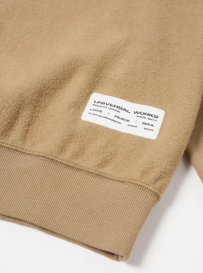 Sweatshirt In Sand Brush Back Sweat Men Universal Works Sweatshirts