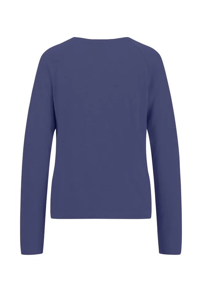 Sweatshirts Women FYNCHHATTON Long sleeved Shirt With A Round Neckline Made Of Cotton Crimson Redblue Purplemilk