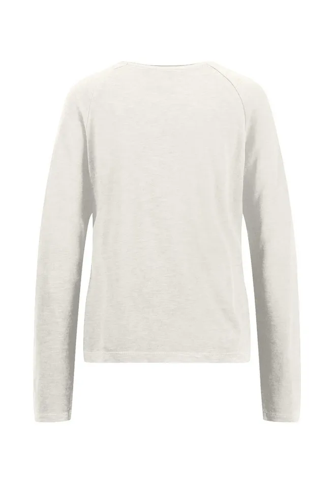 Sweatshirts Women FYNCHHATTON Long sleeved Shirt With A Round Neckline Made Of Cotton Crimson Redblue Purplemilk