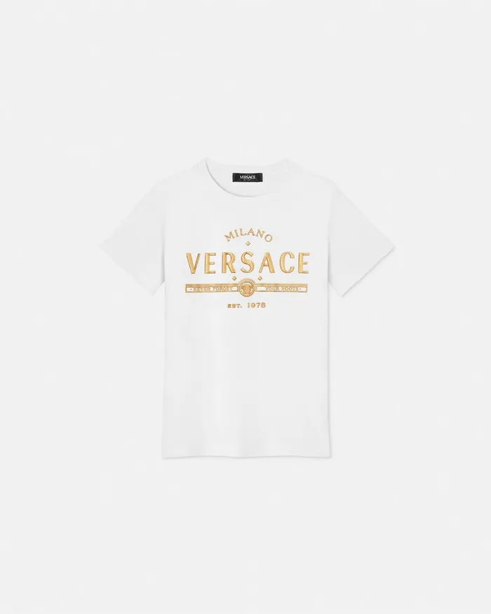 Tshirts and Polos Kids Versace Logo TShirt Whiteprint