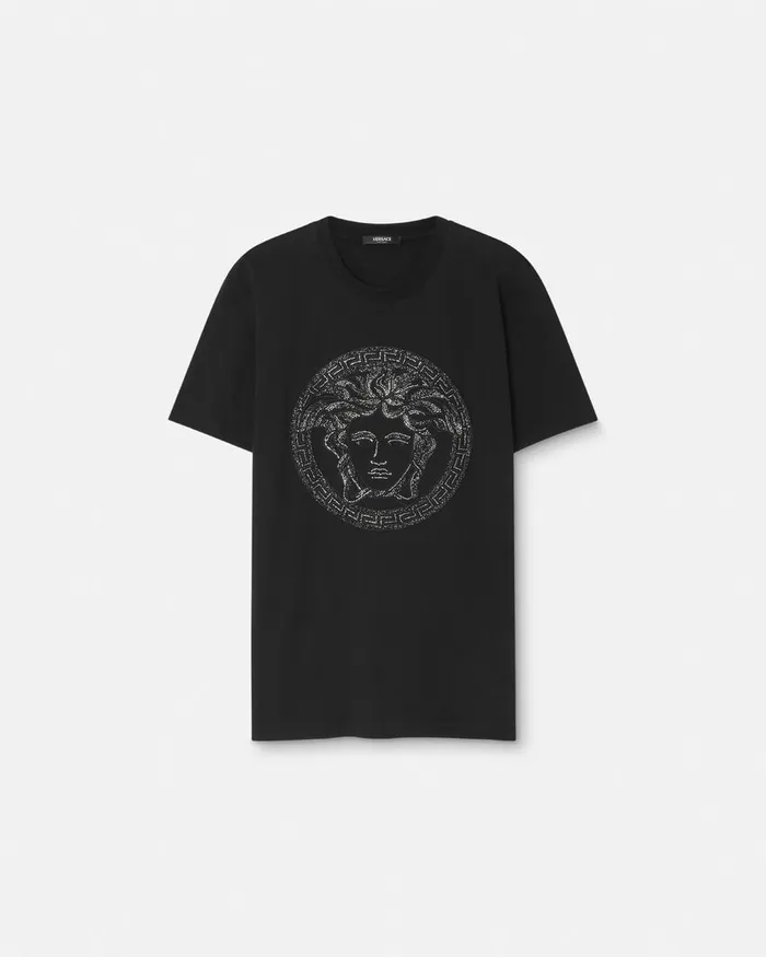 TShirts and Polos Men Versace Crystal Medusa TShirt Black