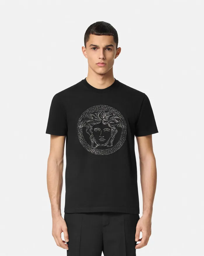 TShirts and Polos Men Versace Crystal Medusa TShirt Black