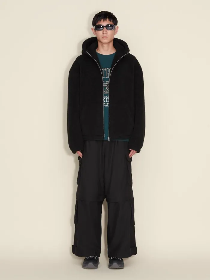 Tshirts and Sweats Men Holzweiler Soothest Fleece Zip Hoodie Black