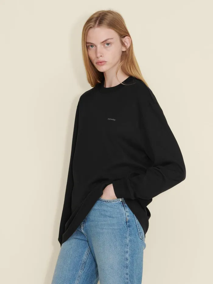 Tshirts and Sweats Women Holzweiler W Relaxed Long Sleeve Black