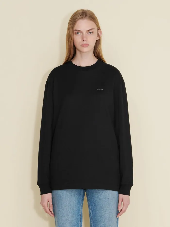 Tshirts and Sweats Women Holzweiler W Relaxed Long Sleeve Black