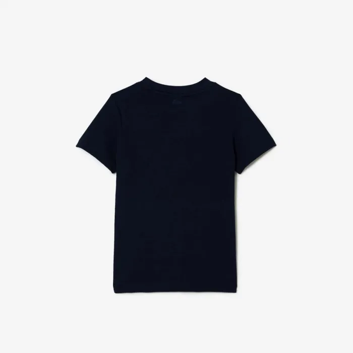 TShirts and Tops Kids Lacoste Kids039 Cotton Jersey Planet Print TShirt Navy Blue 166