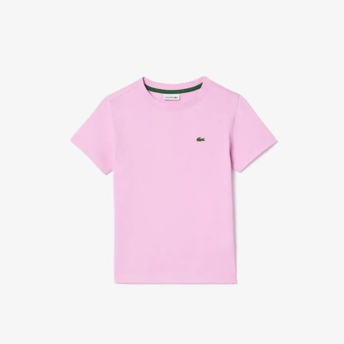 TShirts and Tops Kids Lacoste Kids039 Plain Cotton Jersey TShirt Pink Ixv
