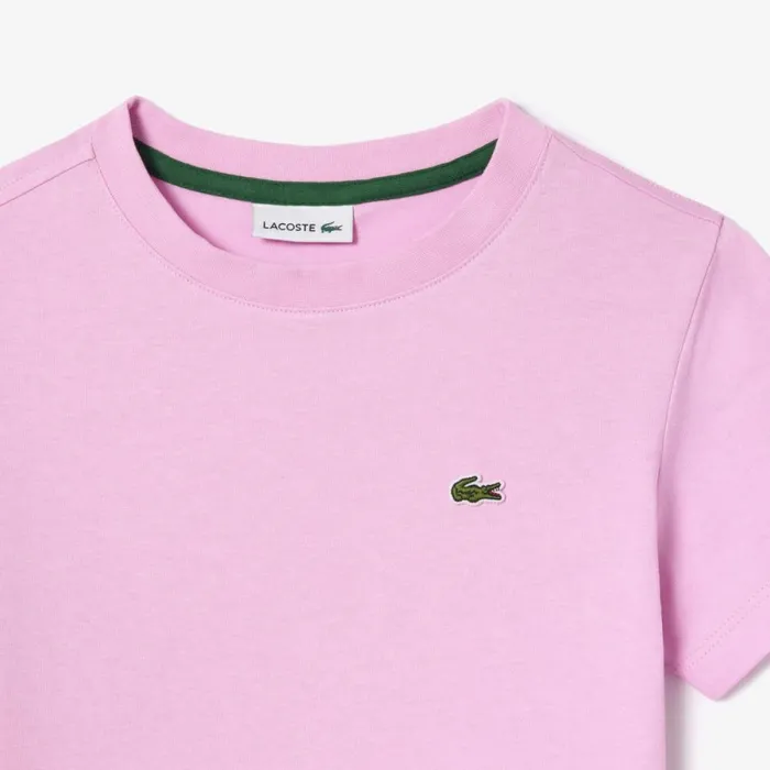 TShirts and Tops Kids Lacoste Kids039 Plain Cotton Jersey TShirt Pink Ixv