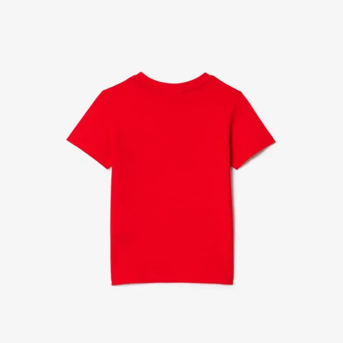 TShirts and Tops Kids Lacoste Kids039 Plain Cotton Jersey TShirt Red Currant F8m