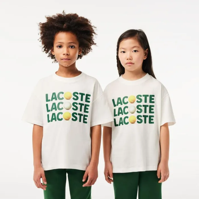 TShirts and Tops Kids Lacoste Kids039 Relaxed Fit Cotton Tennis Ball TShirt White 70v TShirts and Tops Kids Lacoste Kids039 Relaxed Fit Cotton Tennis Ball TShirt White 70v