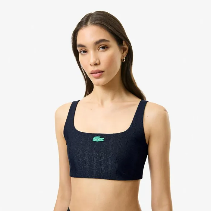TShirts and Tops Women Lacoste Women039s Lacoste X Bandier Monogram Print Sports Bra Black 031