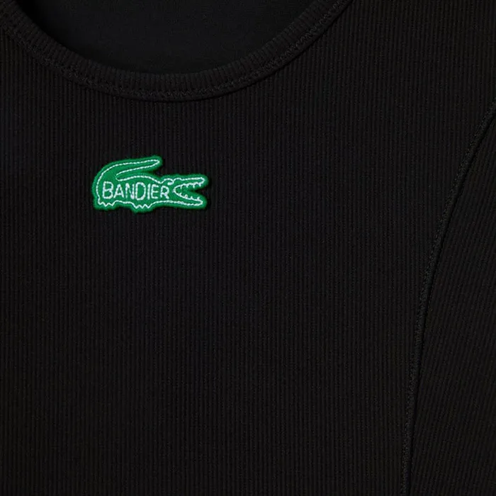 TShirts and Tops Women Lacoste Women039s Lacoste X Bandier Ribbed Sports Bra Black 031