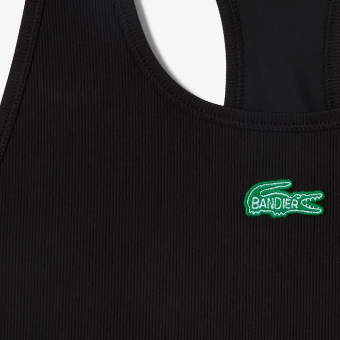 TShirts and Tops Women Lacoste Women039s Lacoste X Bandier Ribbed Sports Bra Black 031