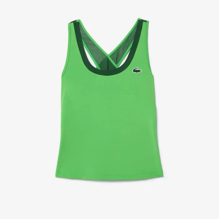 TShirts and Tops Women Lacoste Women039s UltraDry Stretch Sport Tank Top Green Iux