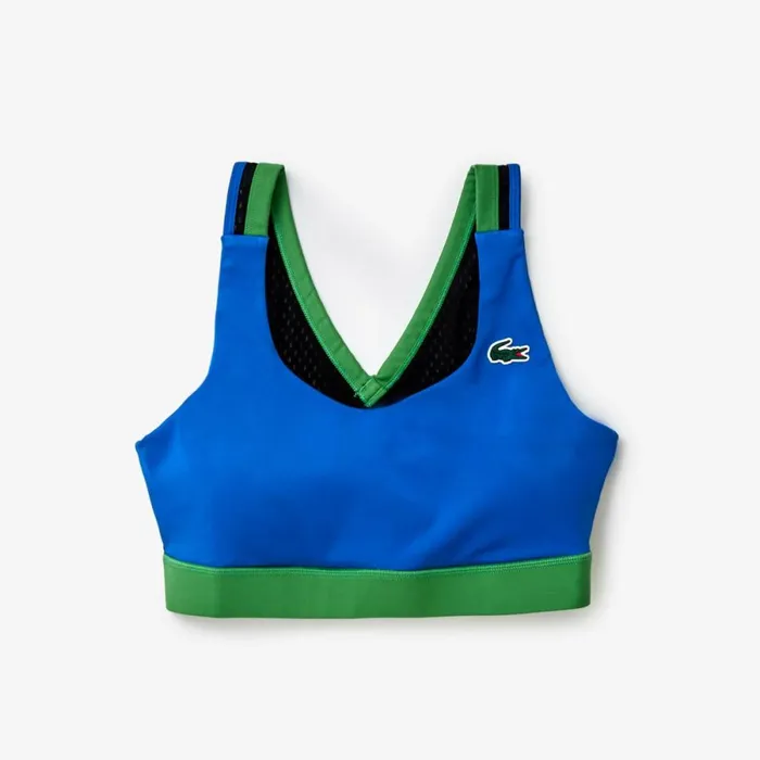 TShirts and Tops Women Lacoste Womens SPORT UltraDry Sports Bra Blue Black 7jv TShirts and Tops Women Lacoste Womens SPORT UltraDry Sports Bra Blue Black 7jv