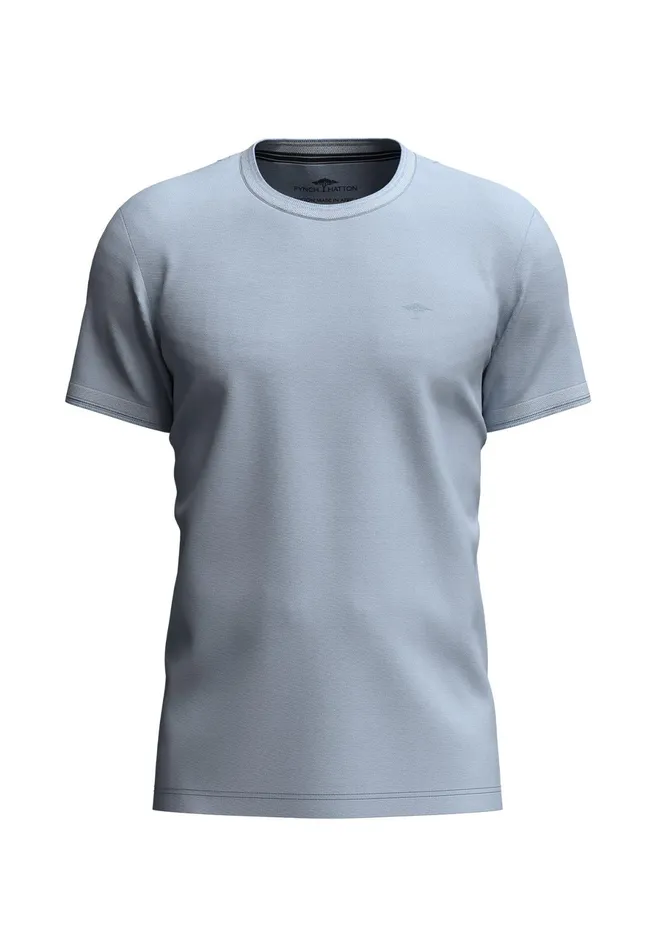 Tshirts Men FYNCHHATTON Plaincolored Cotton Tshirt With A Round Neckline Peesummer Breezestrong Bluenavyturf Green