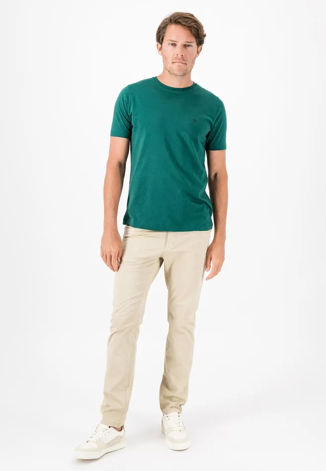 Tshirts Men FYNCHHATTON Tshirt With A Round Neckline Dark Emeraldvibrant Bluerustlight Khakicloud Bluegrass Greenflamepale Blush