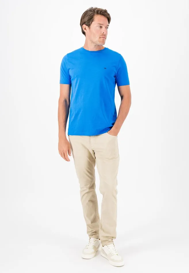 Tshirts Men FYNCHHATTON Tshirt With A Round Neckline Dark Emeraldvibrant Bluerustlight Khakicloud Bluegrass Greenflamepale Blush
