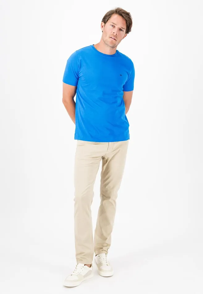 Tshirts Men FYNCHHATTON Tshirt With A Round Neckline Dark Emeraldvibrant Bluerustlight Khakicloud Bluegrass Greenflamepale Blush
