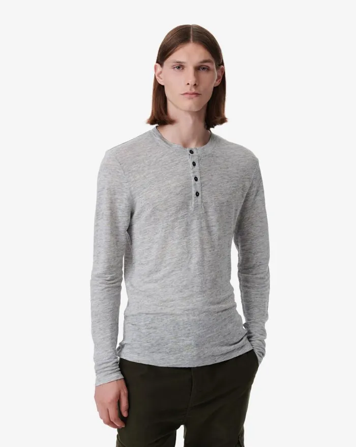 Tshirts Men IRO SANDRIO HENLEY NECK LINEN TSHIRT