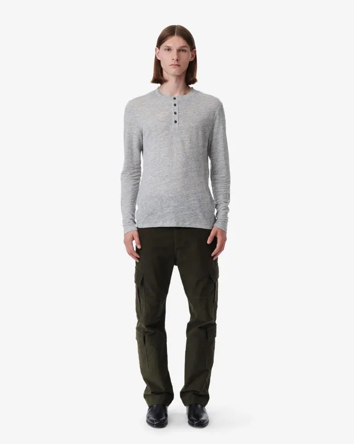 Tshirts Men IRO SANDRIO HENLEY NECK LINEN TSHIRT