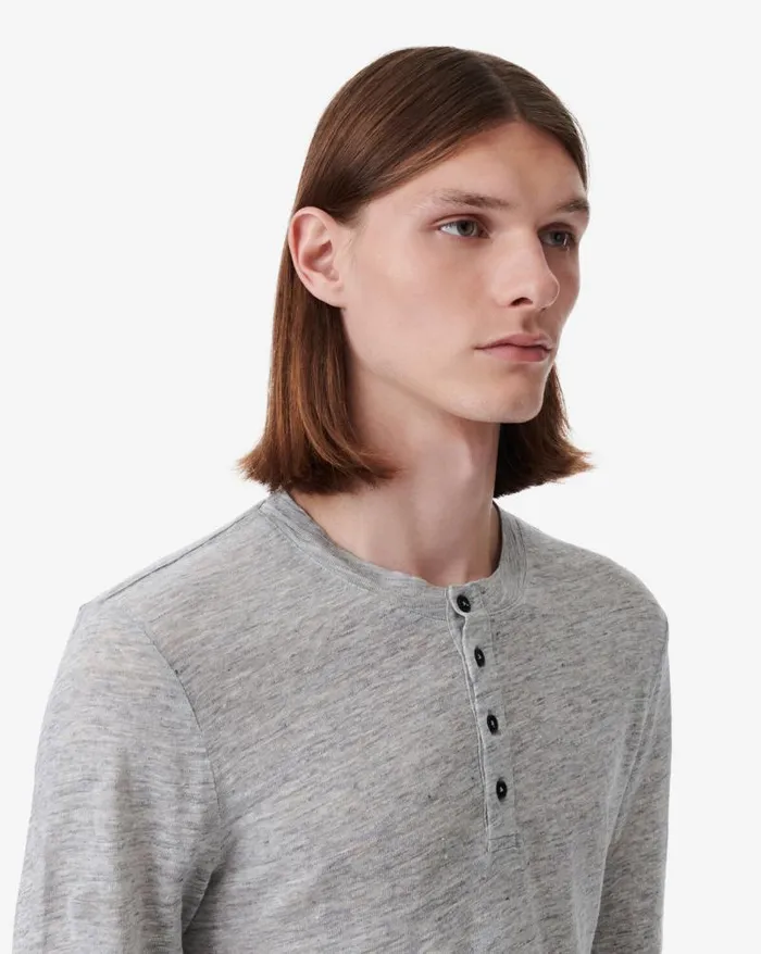 Tshirts Men IRO SANDRIO HENLEY NECK LINEN TSHIRT
