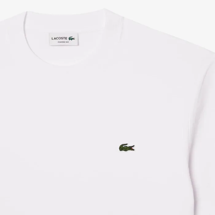 TShirts Men Lacoste Men039s Classic Fit Cotton Jersey TShirt White 001