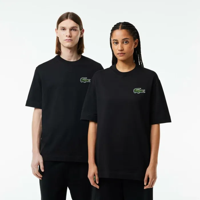 TShirts Men Lacoste Unisex Loose Fit Large Croc Organic Heavy Cotton TShirt Black 031 TShirts Men Lacoste Unisex Loose Fit Large Croc Organic Heavy Cotton TShirt Black 031