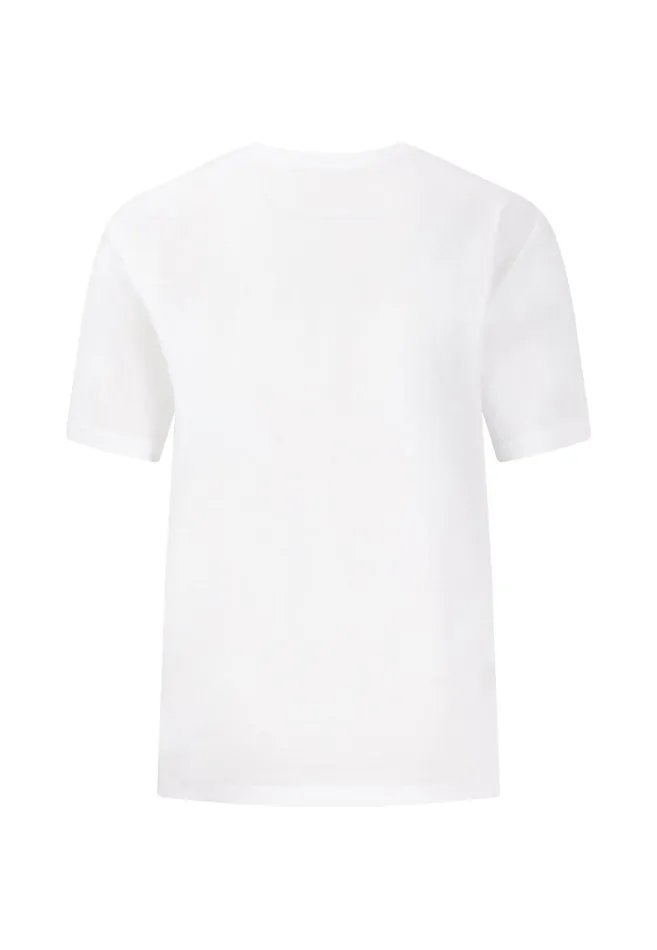 Tshirts Women FYNCHHATTON Tshirt With A Circular Neckline And Fernprint White