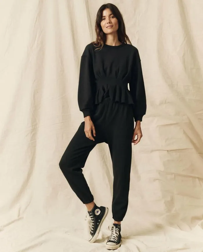 Tees and Sweats The Great The Corset Sweatshirt Almost Black
