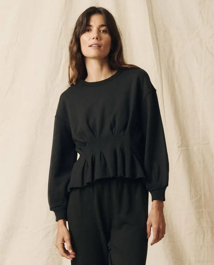 Tees and Sweats The Great The Corset Sweatshirt Almost Black