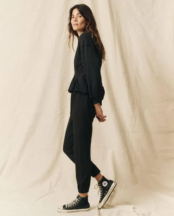 Tees and Sweats The Great The Corset Sweatshirt Almost Black