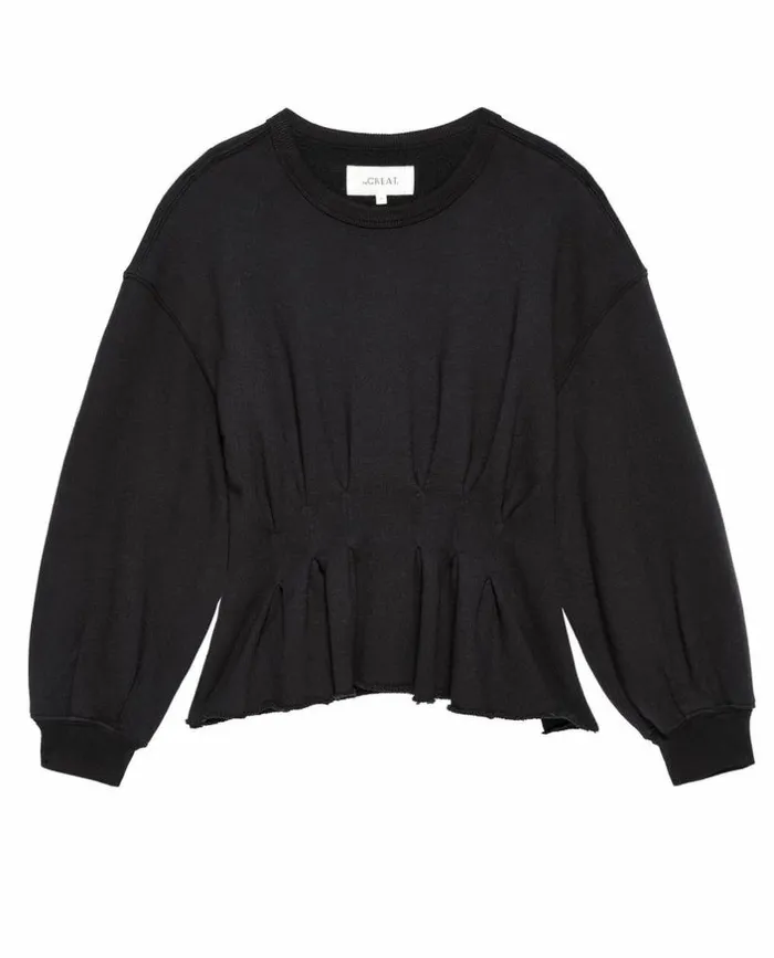 Tees and Sweats The Great The Corset Sweatshirt Almost Black