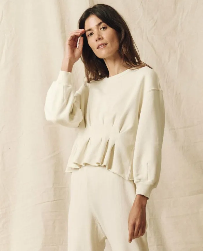 Tees and Sweats The Great The Corset Sweatshirt Washed White