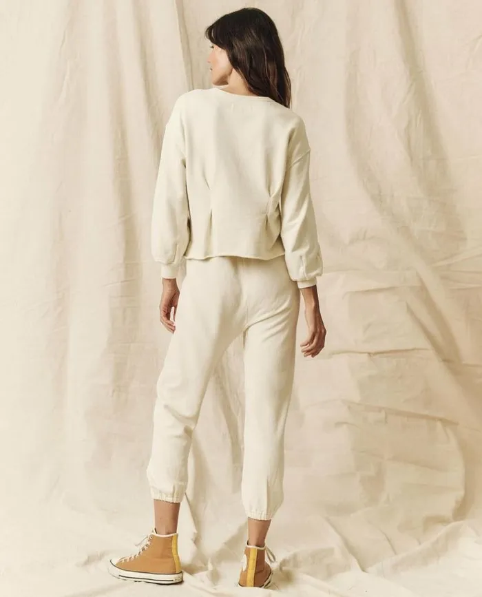Tees and Sweats The Great The Corset Sweatshirt Washed White
