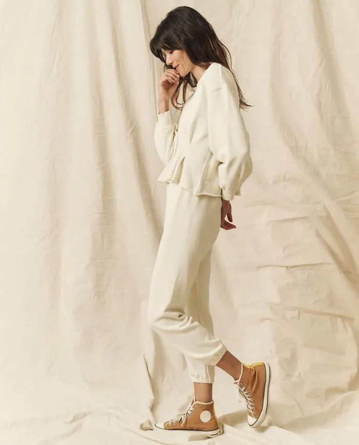 Tees and Sweats The Great The Corset Sweatshirt Washed White
