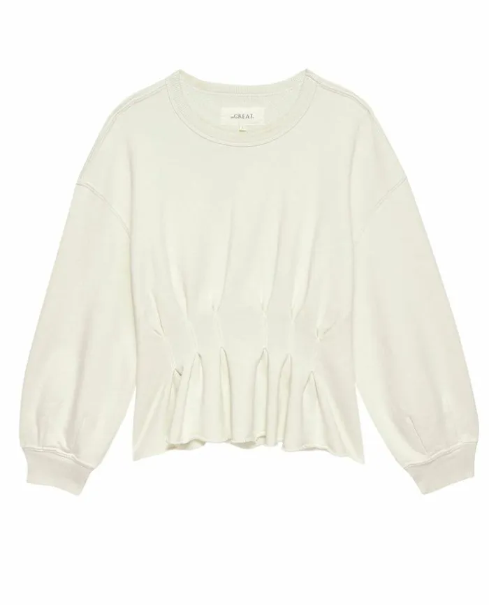 Tees and Sweats The Great The Corset Sweatshirt Washed White
