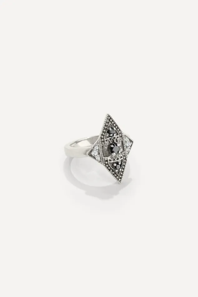 TelugaOnyx Silver Ring Shoes and Accessories Baandsh Jewelry