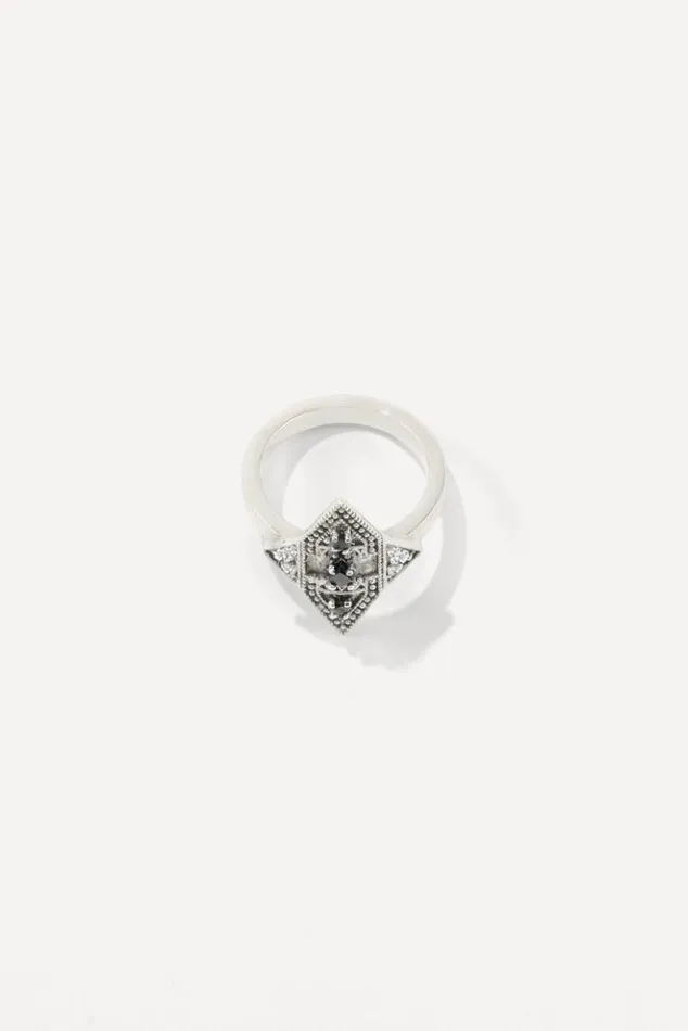TelugaOnyx Silver Ring Shoes and Accessories Baandsh Jewelry
