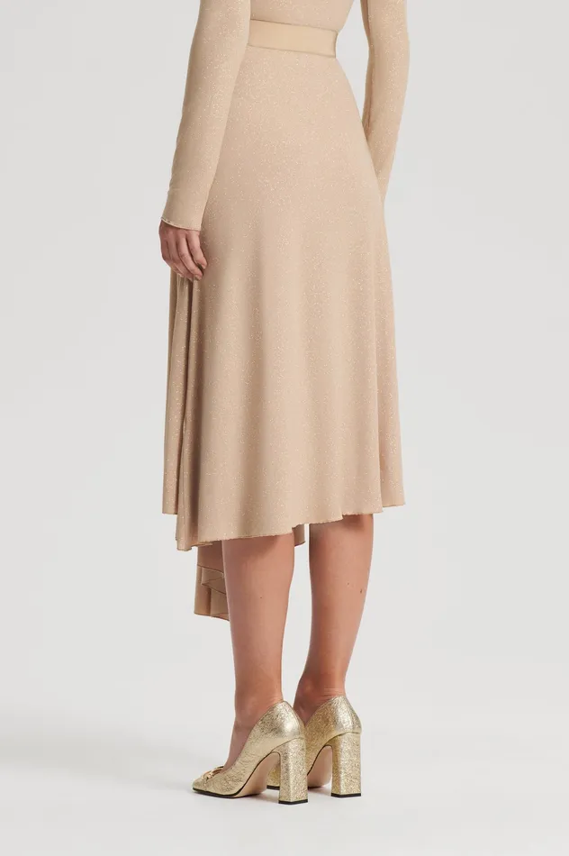 TINSEL DRAPE SKIRT CHAMPAGNE Skirts Scanlan Theodore Women TINSEL DRAPE SKIRT CHAMPAGNE Skirts Scanlan Theodore Women