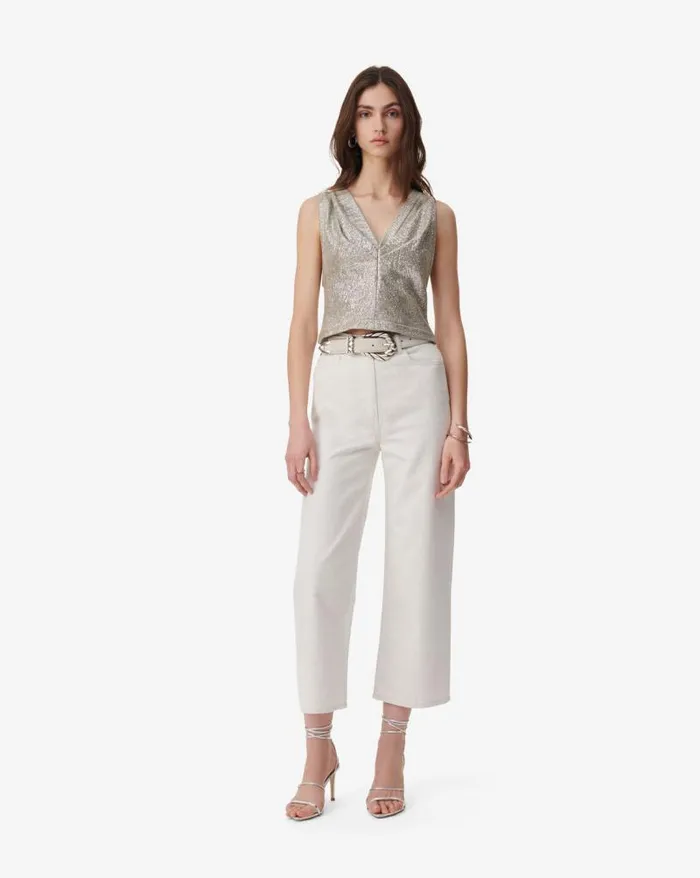 Tops and Shirts Women IRO SAMIRA LUREX JERSEY VNECK TOP