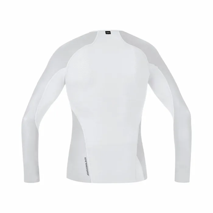 Tops Men GOREWEAR M WINDSTOPPER Base Layer Long Sleeve Shirt Mens White