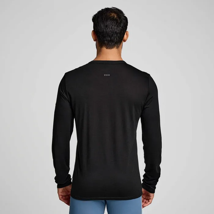 Tops Peregrine Merino Long Sleeve Black 8211 Saucony Men