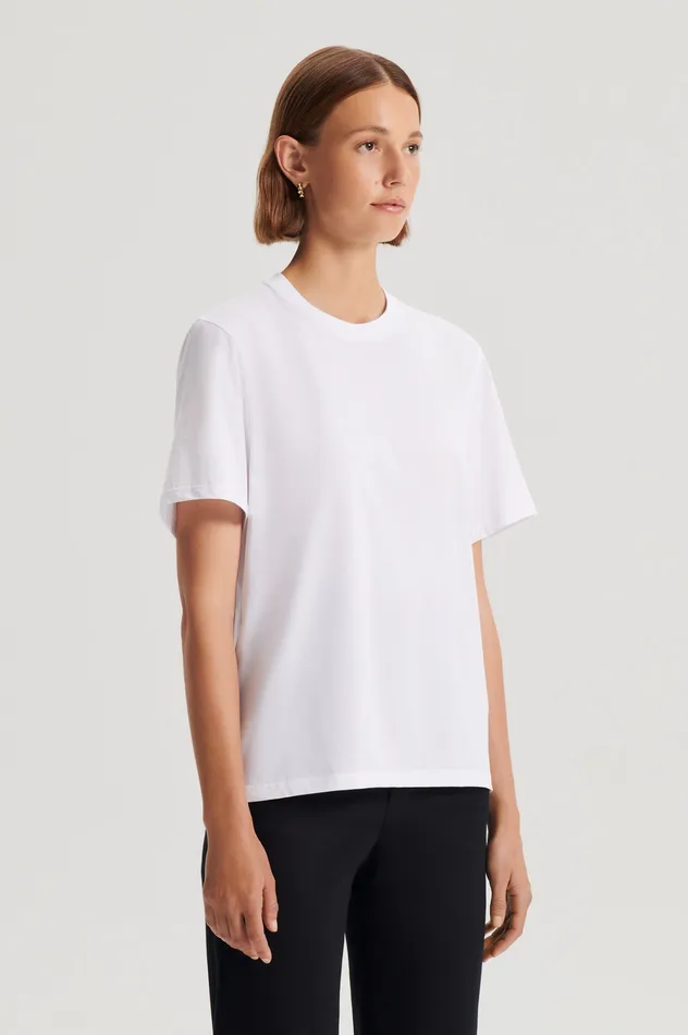 Tops Scanlan Theodore Women MERCERISED LOOSE FIT TSHIRT WHITE Tops Scanlan Theodore Women MERCERISED LOOSE FIT TSHIRT WHITE