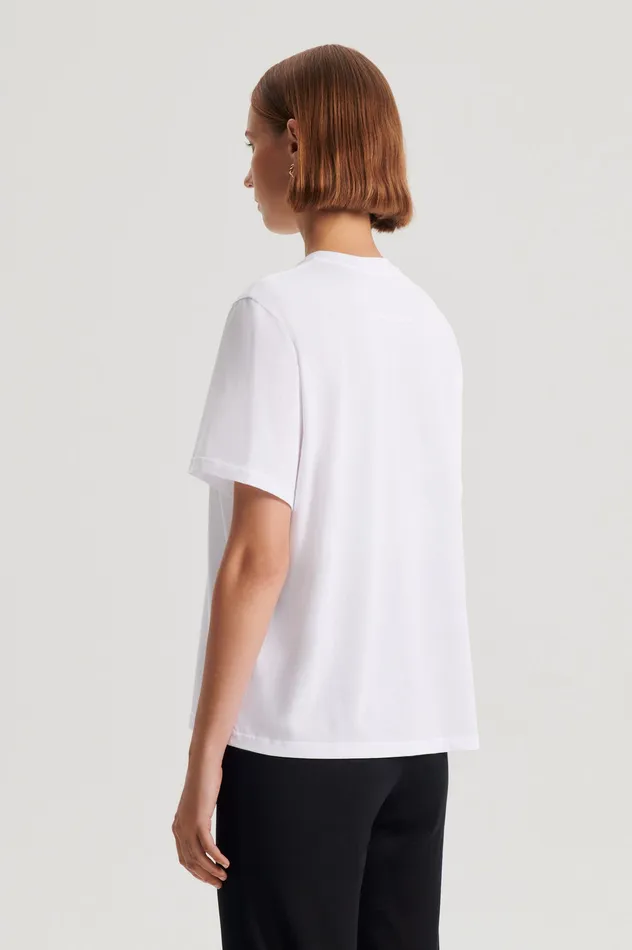 Tops Scanlan Theodore Women MERCERISED LOOSE FIT TSHIRT WHITE Tops Scanlan Theodore Women MERCERISED LOOSE FIT TSHIRT WHITE
