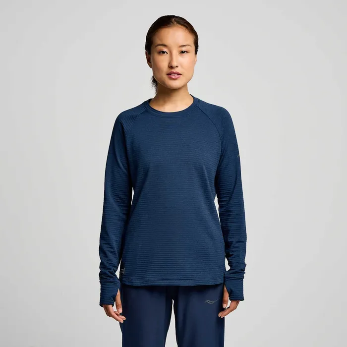 Tops Women8217s Triumph 3D Crew Navy Heather Saucony Women