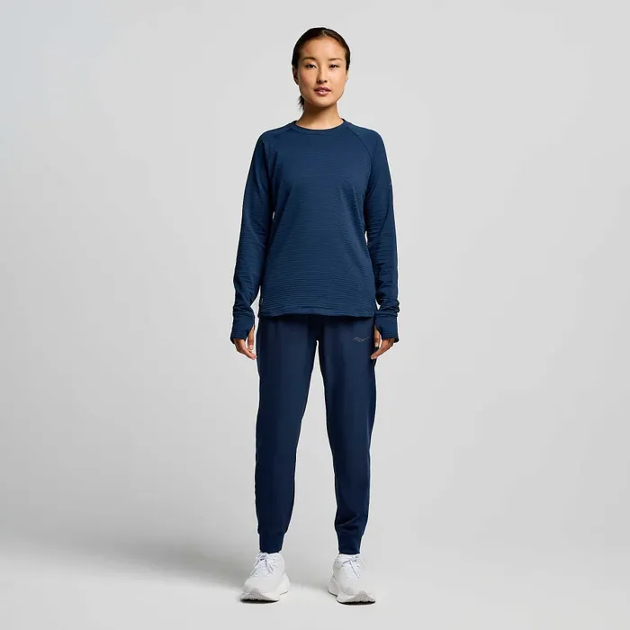 Tops Women8217s Triumph 3D Crew Navy Heather Saucony Women Tops Women8217s Triumph 3D Crew Navy Heather Saucony Women