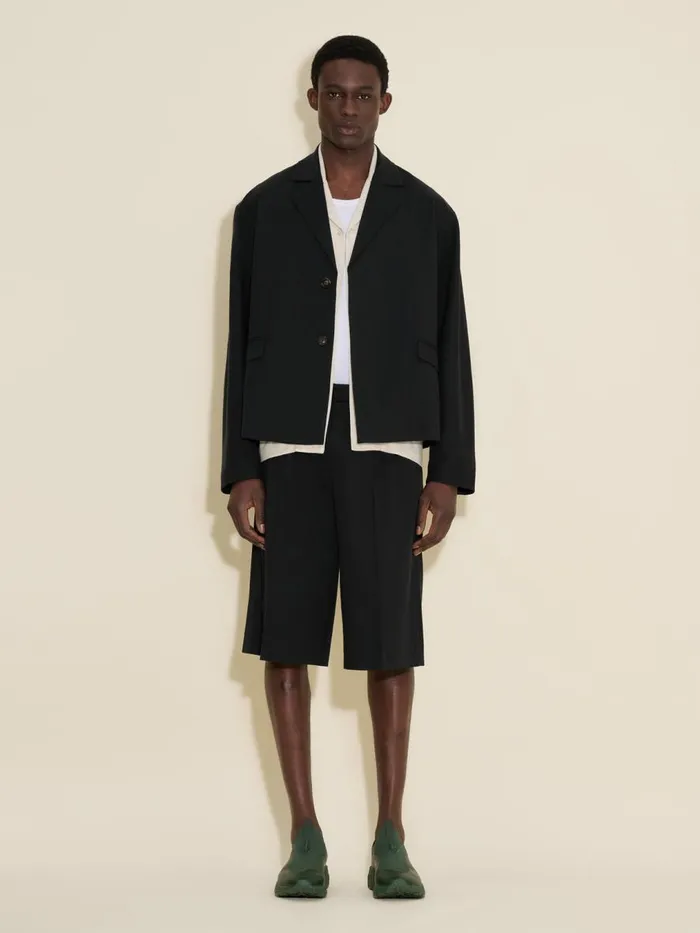 Trousers and Shorts Men Holzweiler Lino Pleat Shorts Black